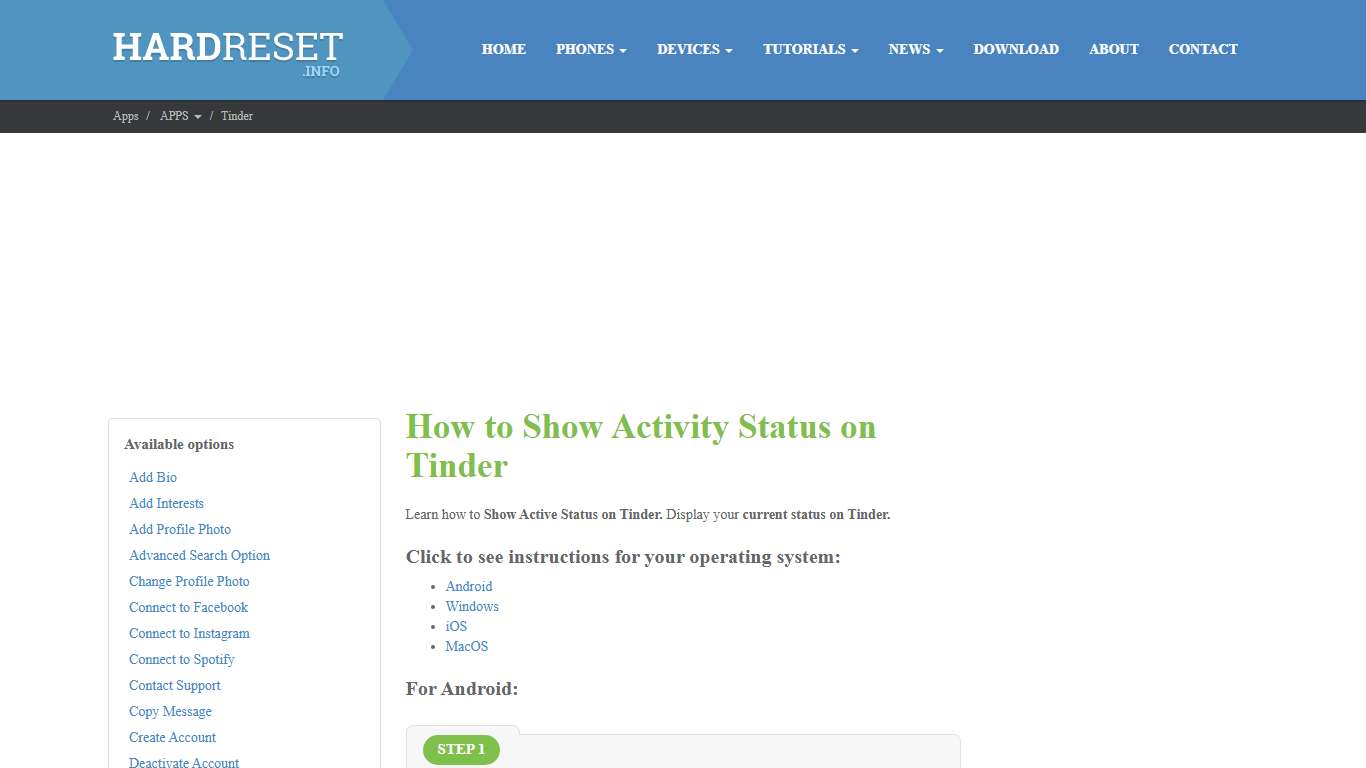 How to Show Activity Status on Tinder - HardReset.info