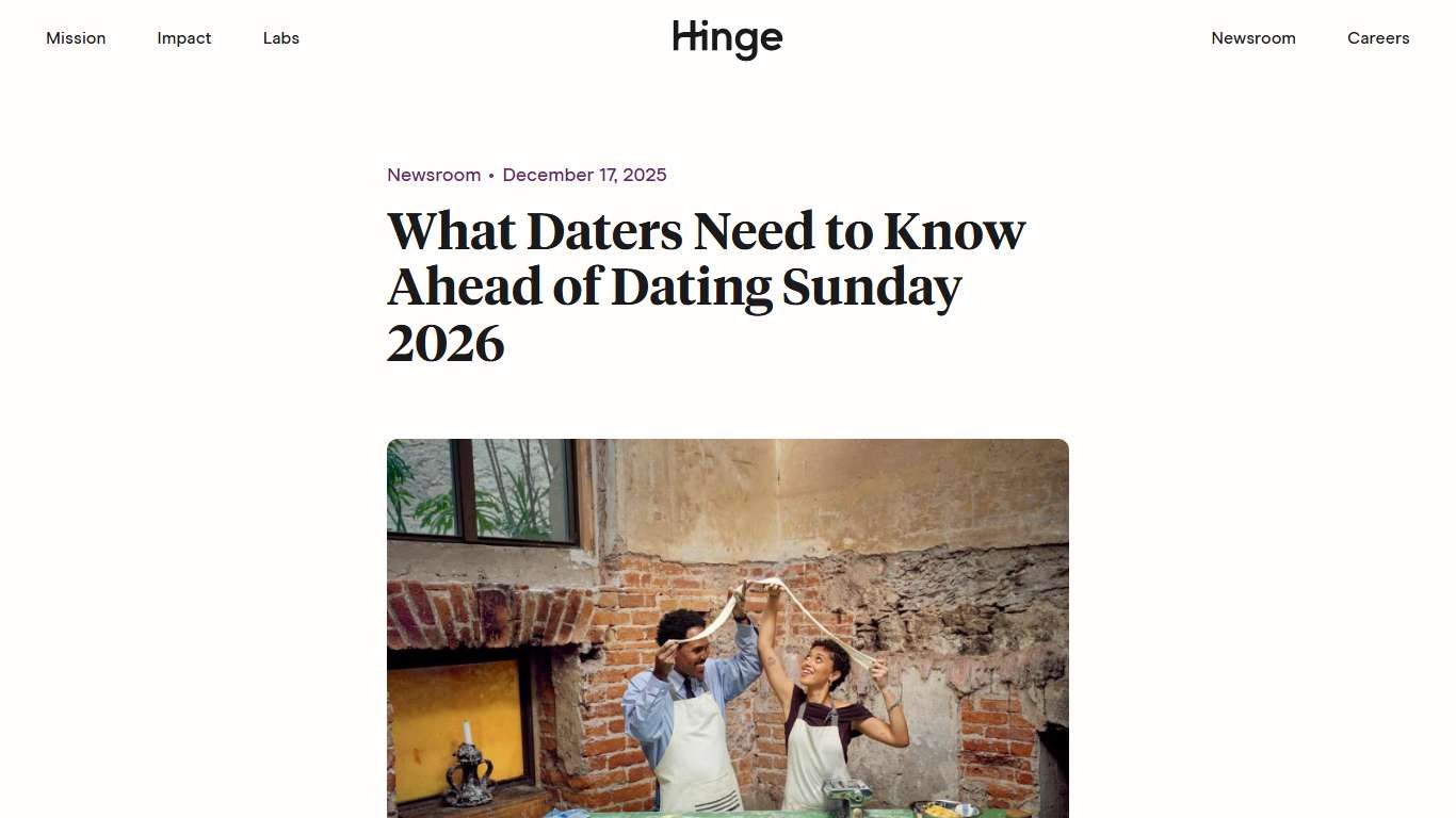 What Daters Need to Know Ahead of Dating Sunday 2026 | Hinge